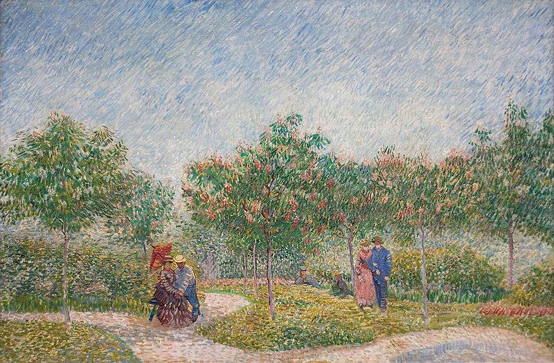 Vincent Van Gogh Verliefde paartjes in het park Voyer d'Argenson te Asnieres, 1887 Courting couples in the Voyer d'Argenson park in Asnieres china oil painting image
